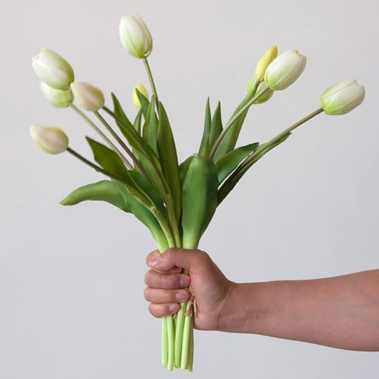 Real Touch Tulips - White